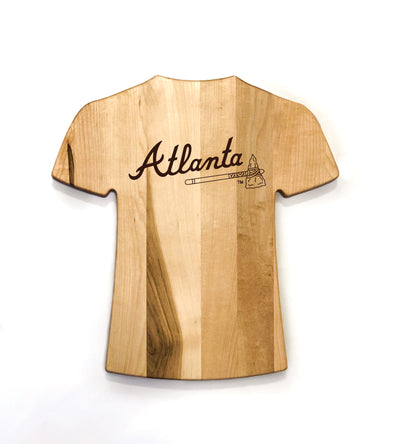 Atlanta Braves Team Jersey Cutting Board | Customize With Your Name & Number | Add a Personalized Note