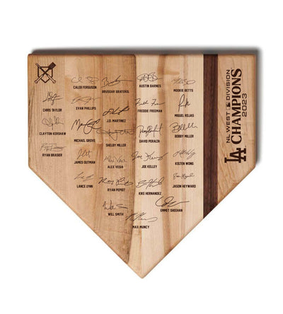 Los Angeles Dodgers 2023 NL West Champions | Commemorative Home Plate Cutting Board