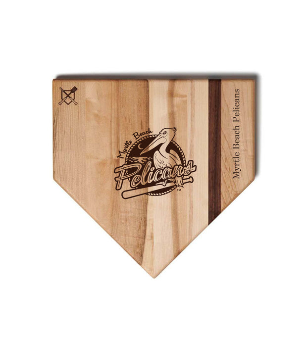 Myrtle Beach Pelicans Home Plate Cutting Boards