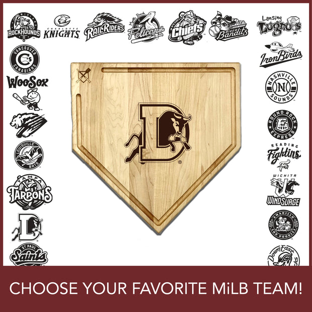MiLB Home Plate Cutting Boards | Choose Your Favorite Team | Multiple Sizes