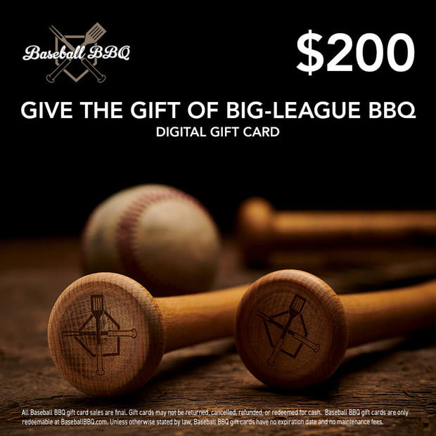 Baseball BBQ Gift Card