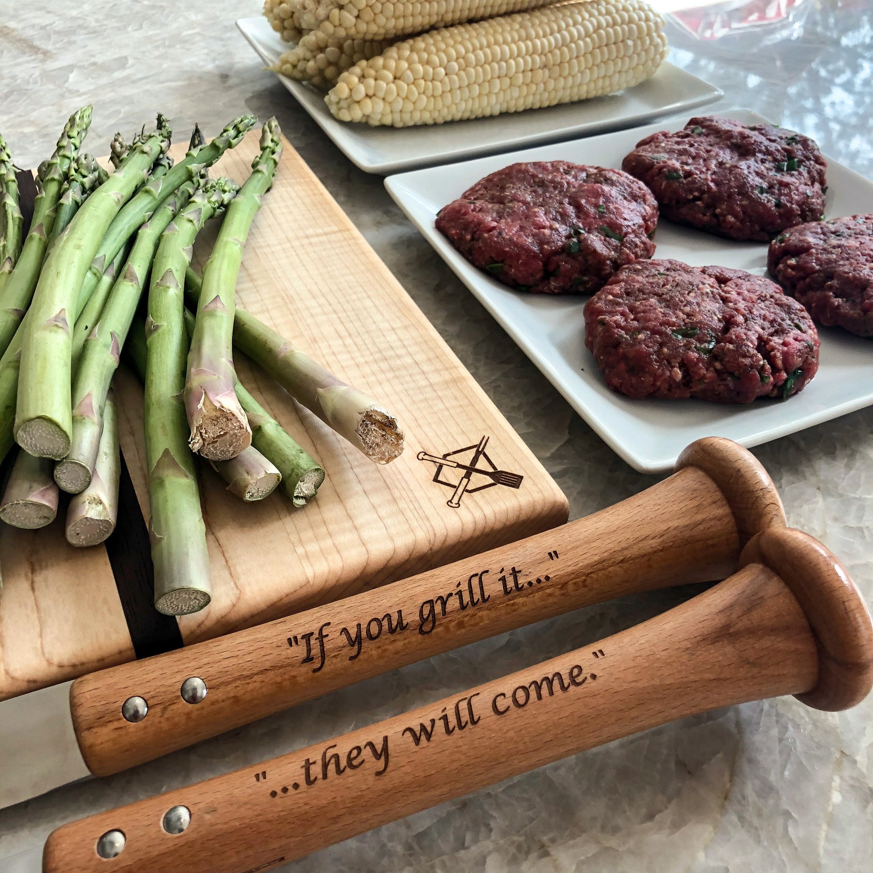 Grill Tool Set with Customized Baseball Bat Handles – Baseball BBQ