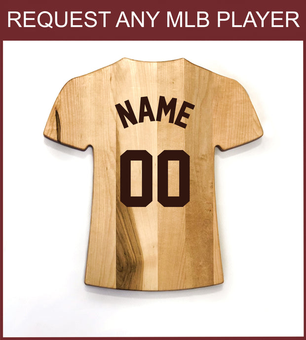 Twins de Minnesota Team Jersey Cutting Board | Choose Your Favorite MLB Player | Customize With Your Name & Number | Add a Personalized Note (en Español)