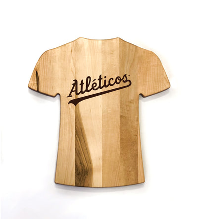 Atléticos de Oakland Team Jersey Cutting Board | Choose Your Favorite MLB Player | Customize With Your Name & Number | Add a Personalized Note (en Español)